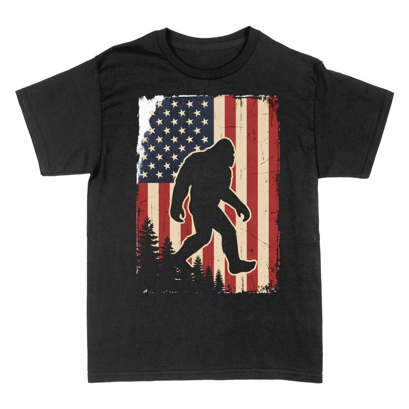 Camisetas: Bigfoot Bandera USA