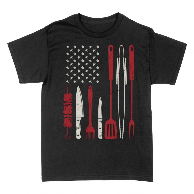 Camisetas: Bandera USA de Utensilios de Barbacoa