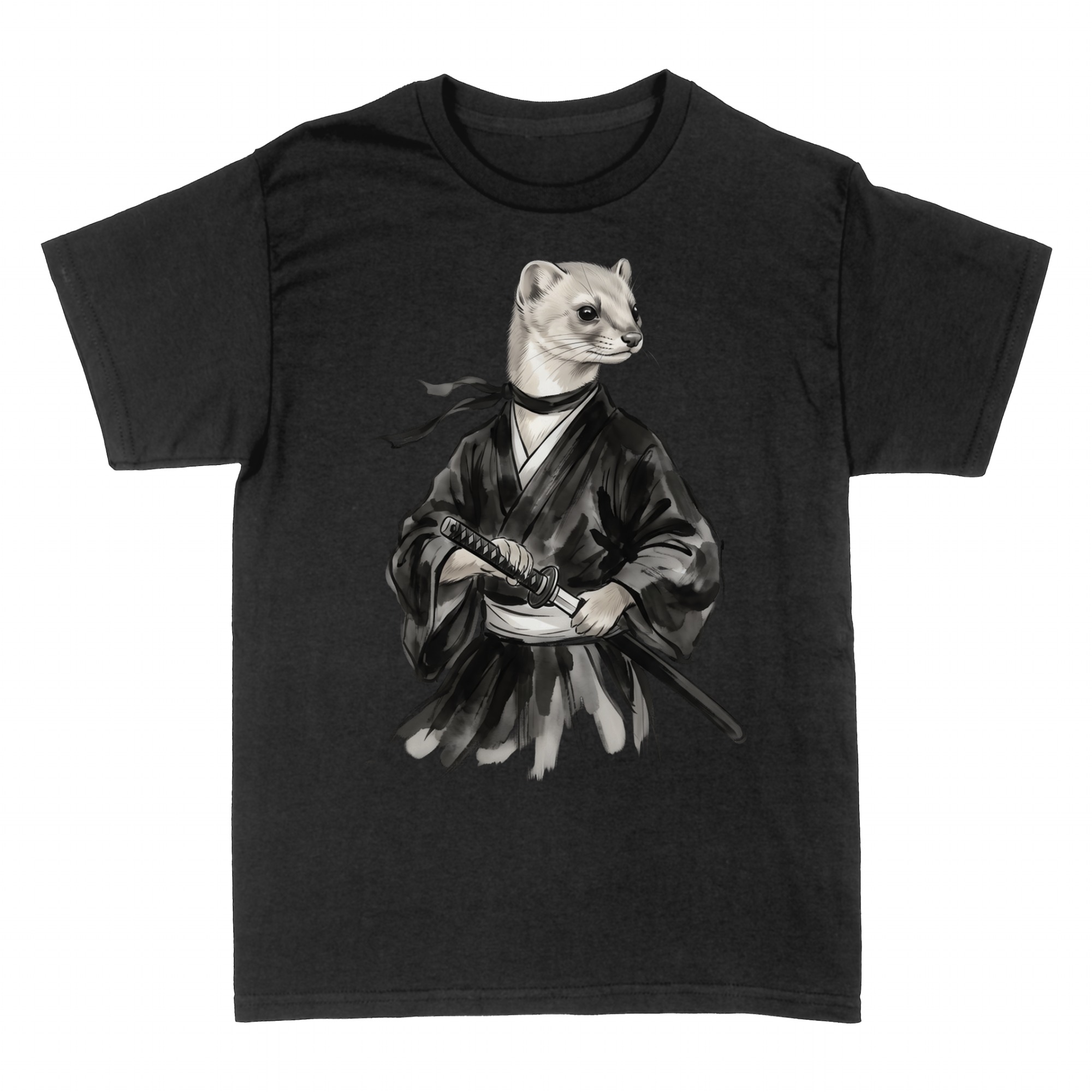 Camisetas: Hur&oacute;n Ronin Arte Japon&eacute;s Tinta Sumi-e