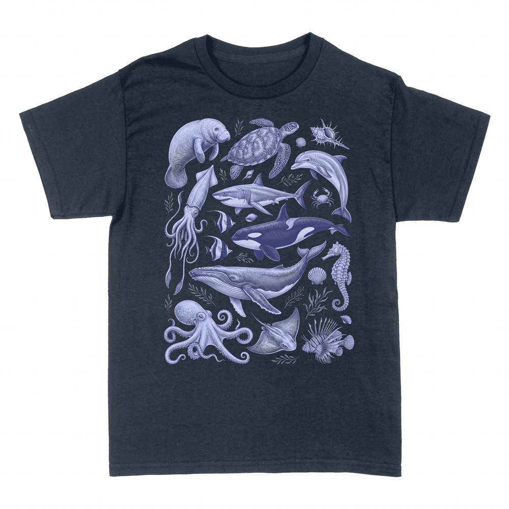 Camisetas: Colecci&oacute;n de animales marinos vintage