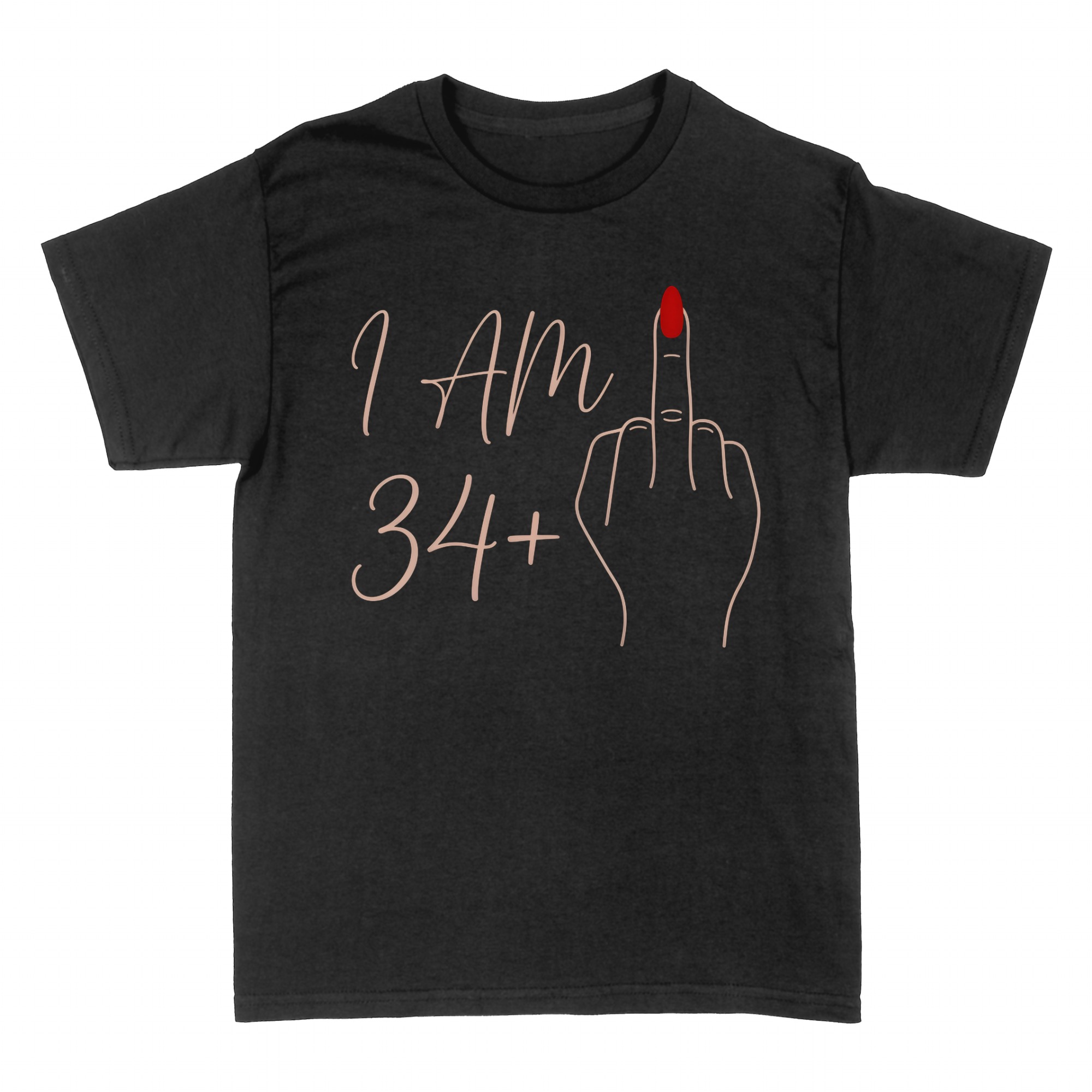 Camisetas: I am 34+ dedo coraz&oacute;n irreverente