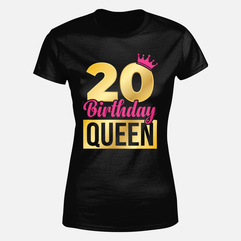 Camisetas: Reina del cumplea&ntilde;os 20 con corona