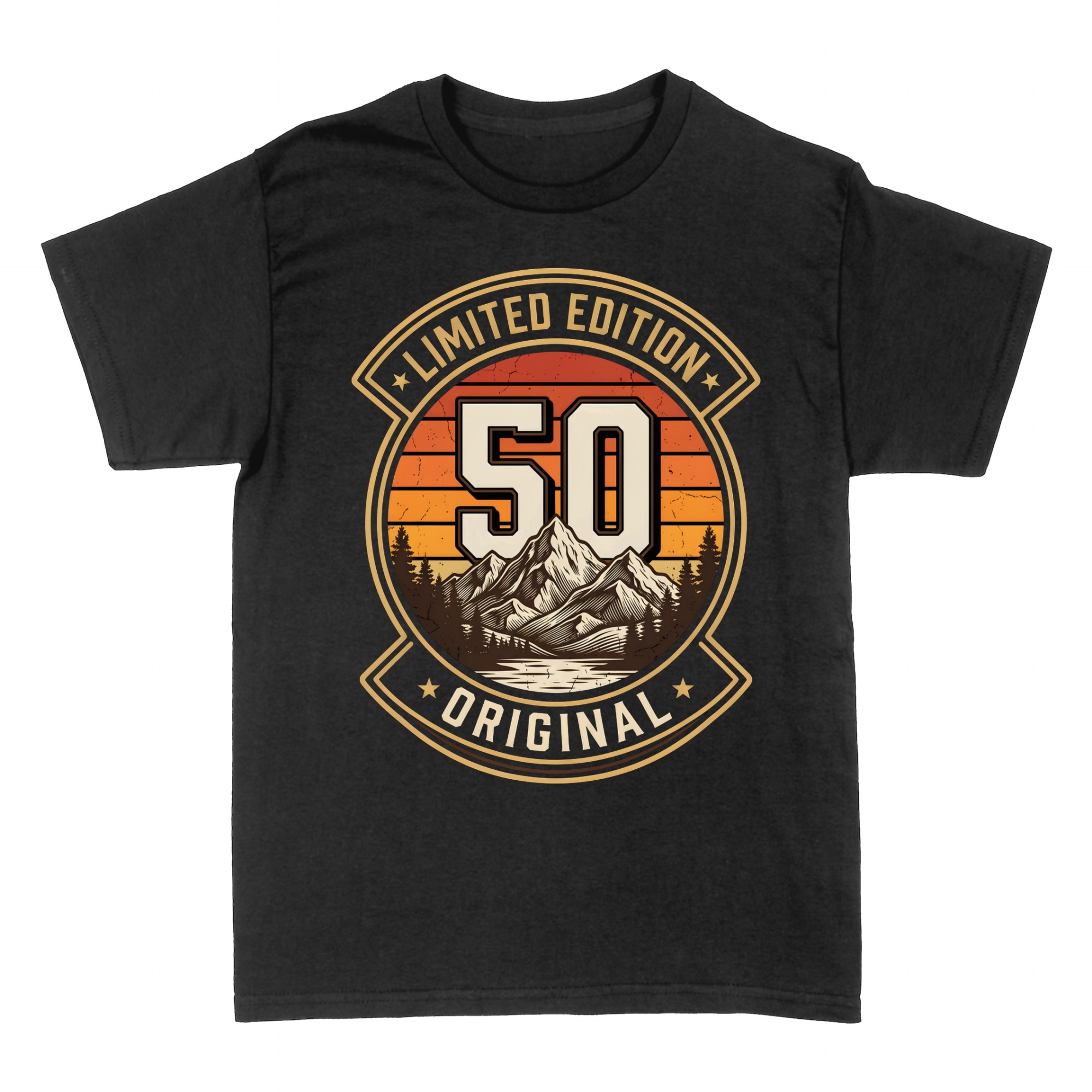Camisetas: 50 cumplea&ntilde;os edici&oacute;n limitada emblema monta&ntilde;a