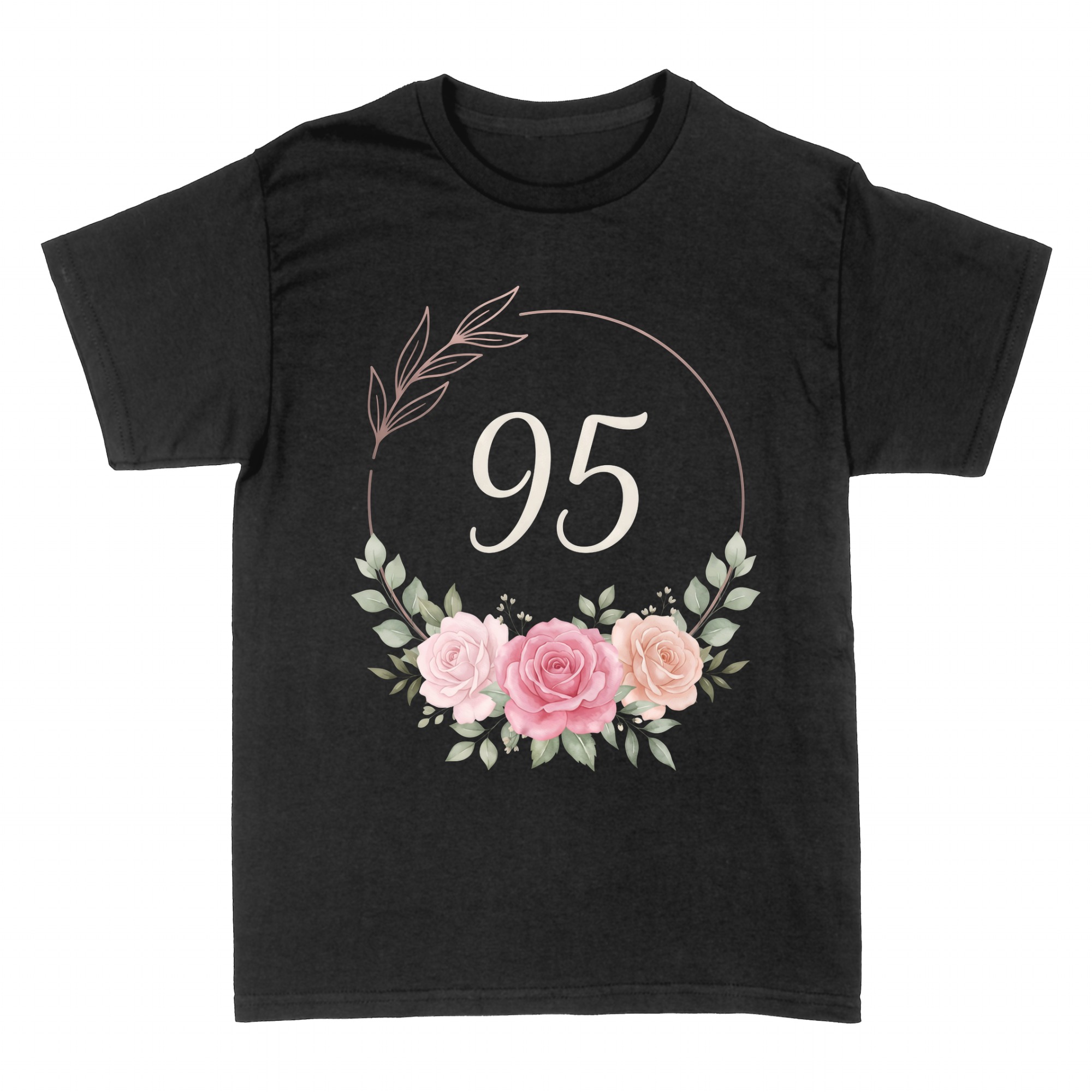 Camisetas: 95 con corona de rosas acuarela