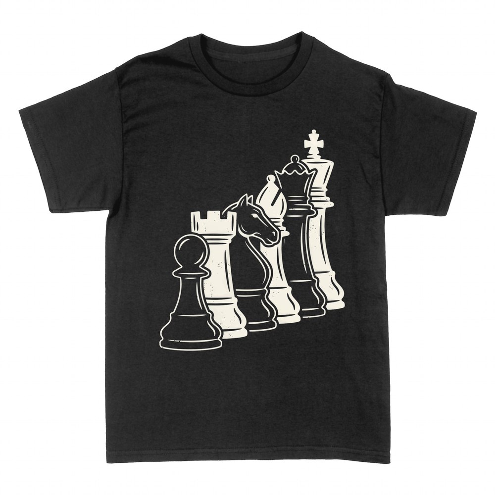 Camisetas: Piezas de ajedrez alineadas