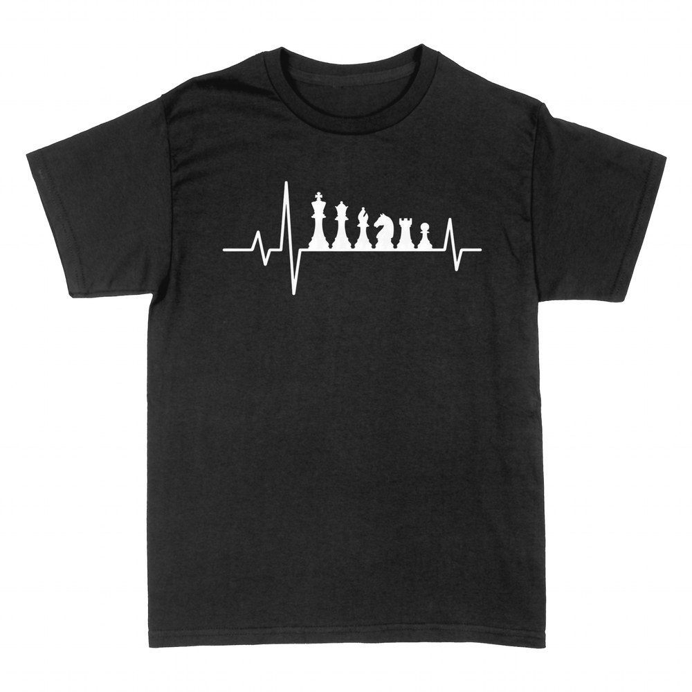 Camisetas: Ajedrez latido del coraz&oacute;n con piezas