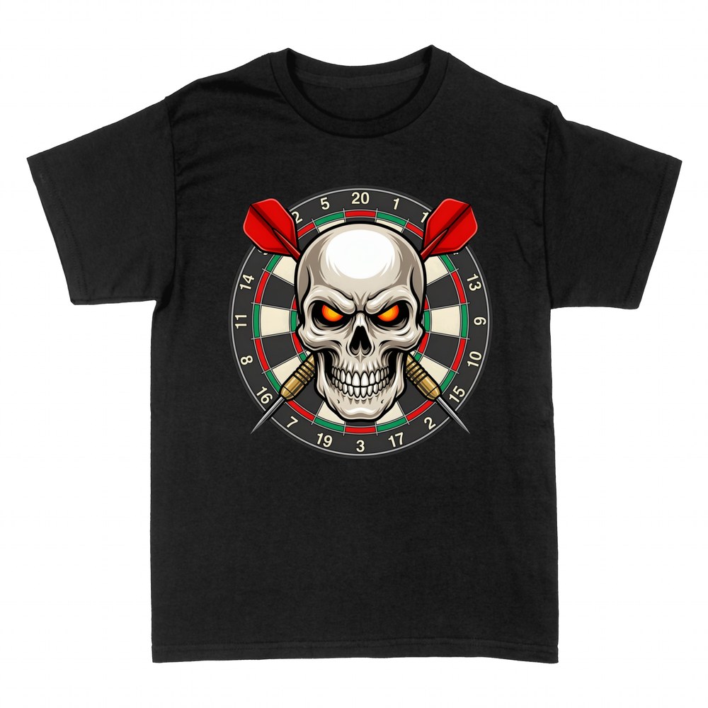 Camisetas: Calavera con dardos y diana