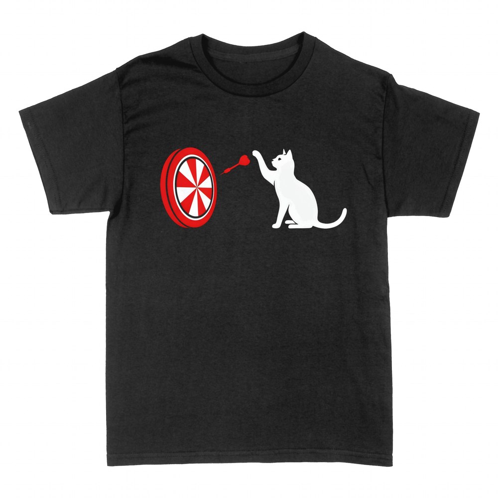 Camisetas: Gato jugando con dardos