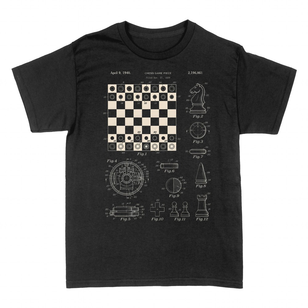 Camisetas: Plano patente piezas de ajedrez