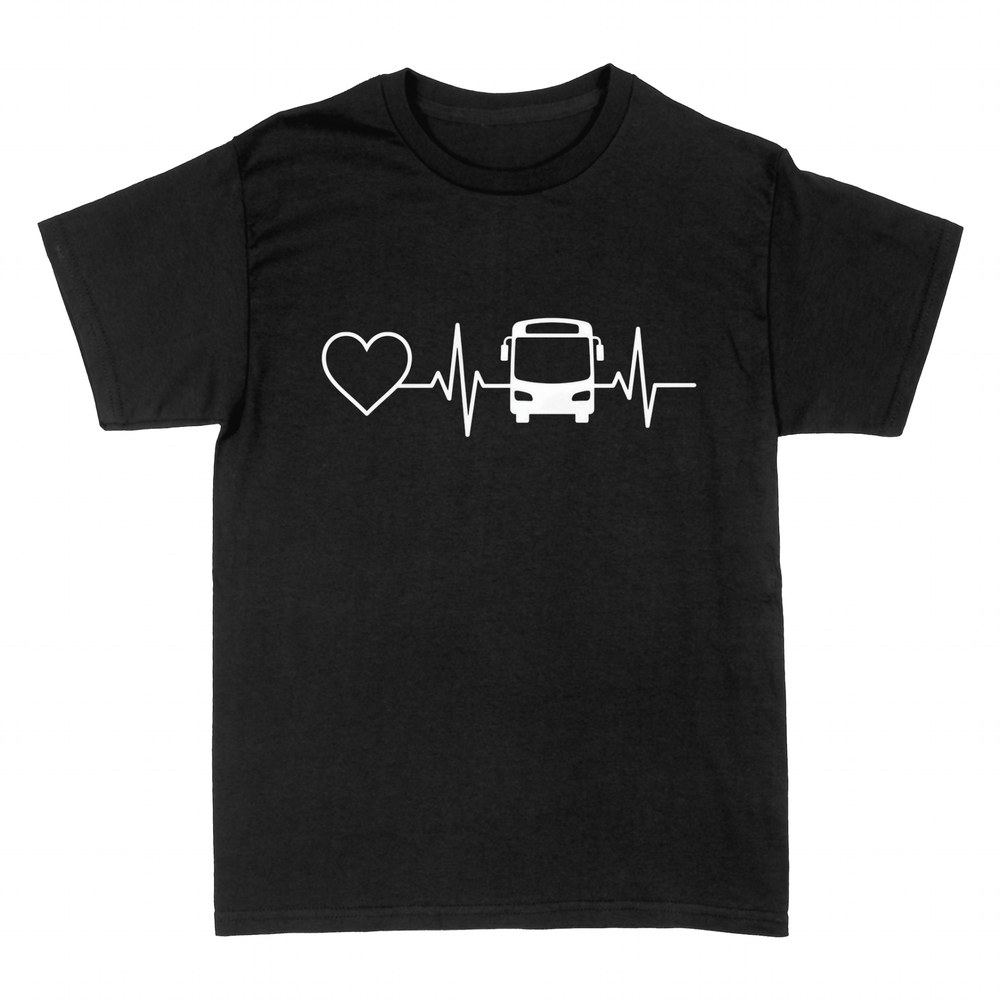 Camisetas: Latido de coraz&oacute;n con autob&uacute;s