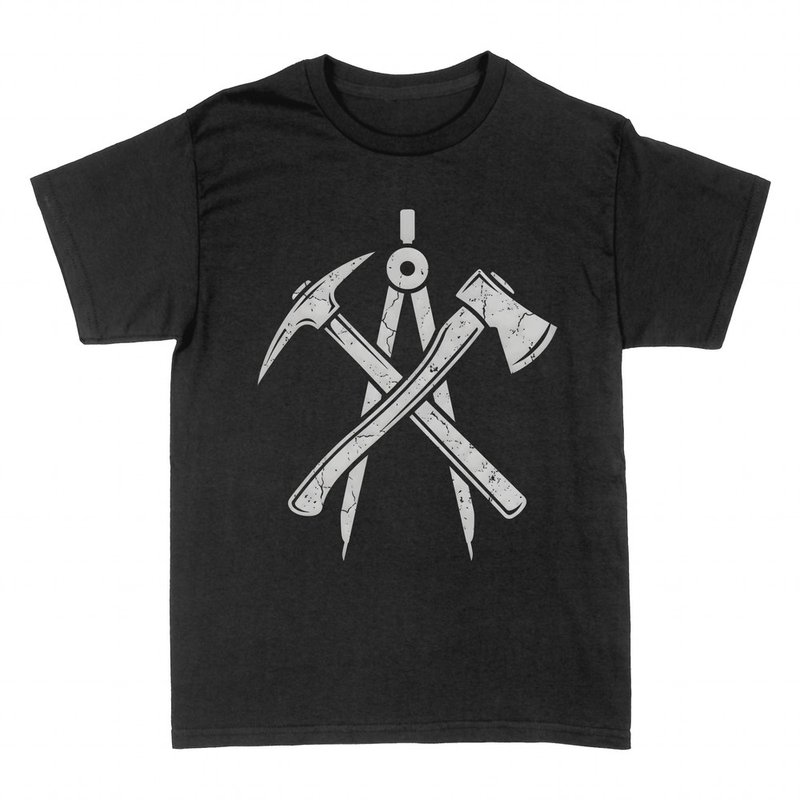 Camisetas: Emblema de tejador con herramientas