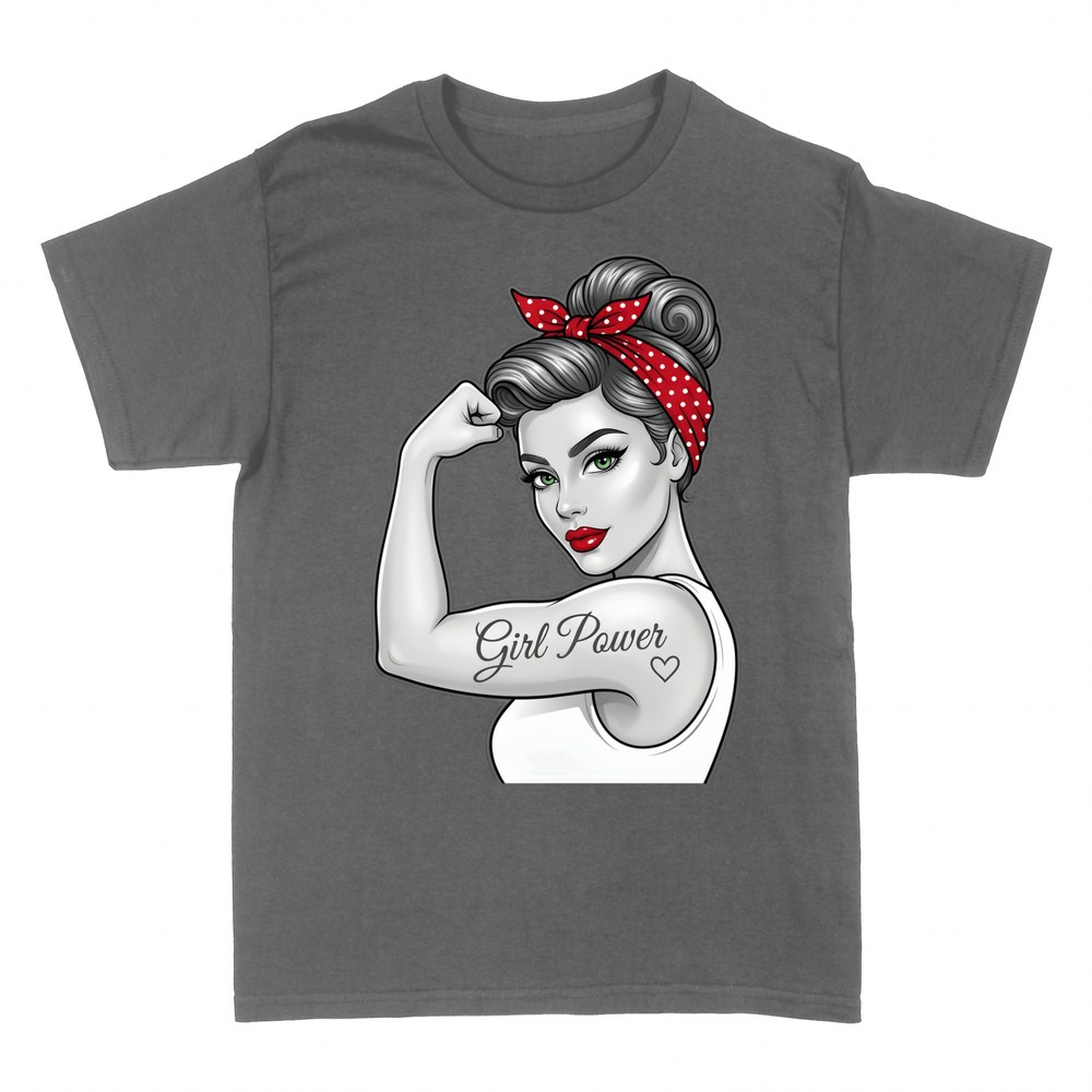 Camisetas: Mujer fuerte Rosie con tatuaje Girl Power