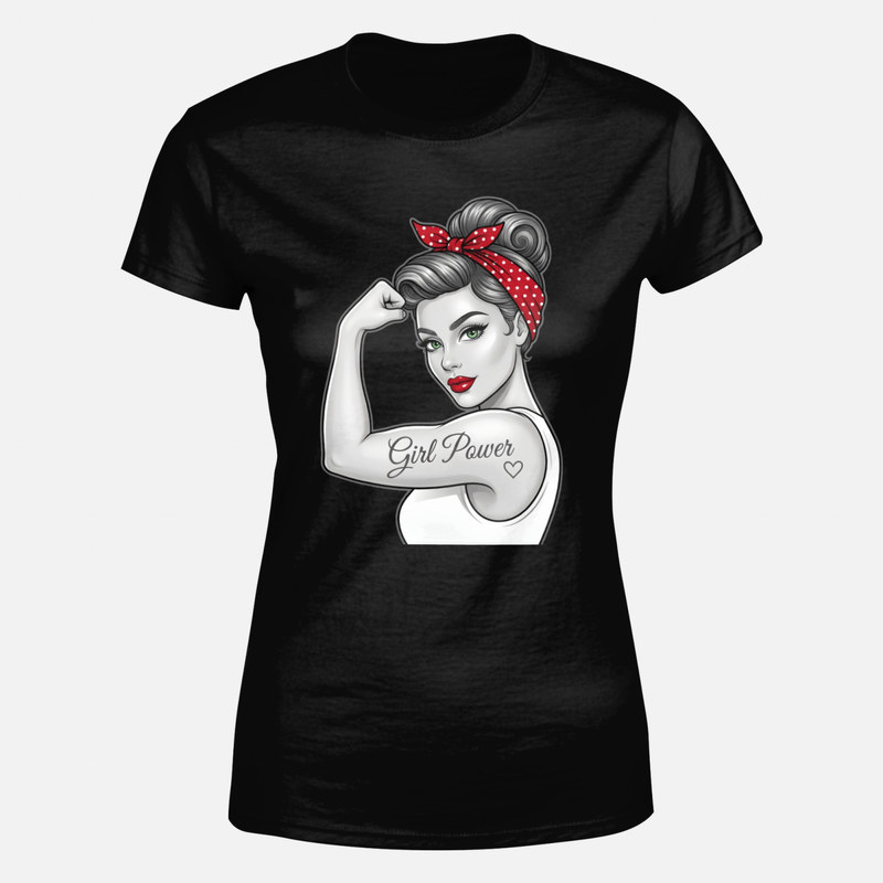 Camisetas: Mujer fuerte Rosie con tatuaje Girl Power
