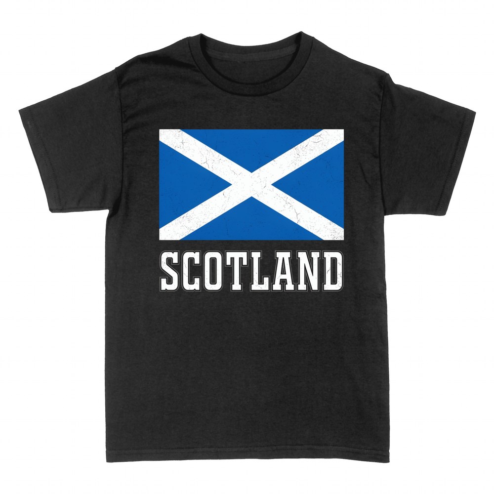 Camisetas: Bandera de Escocia con texto Scotland