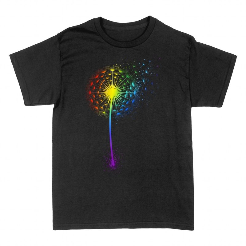 Camisetas: Diente de le&oacute;n arco&iacute;ris al viento