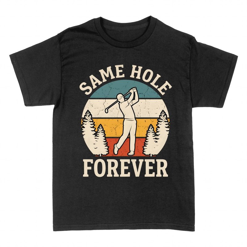 Camisetas: Golfista retro 'Same Hole Forever'