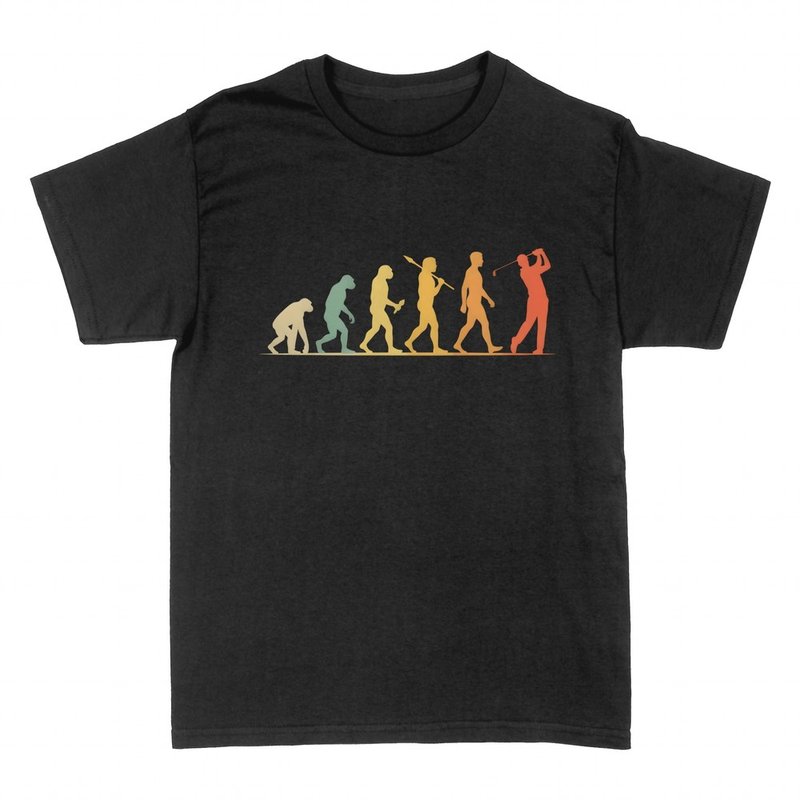 Camisetas: Evoluci&oacute;n del golfista, siluetas retro