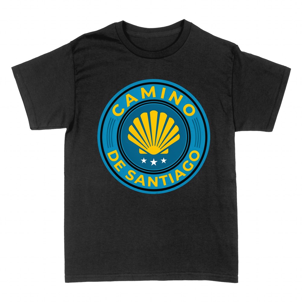 Camisetas: Camino de Santiago con vieira y emblema circular