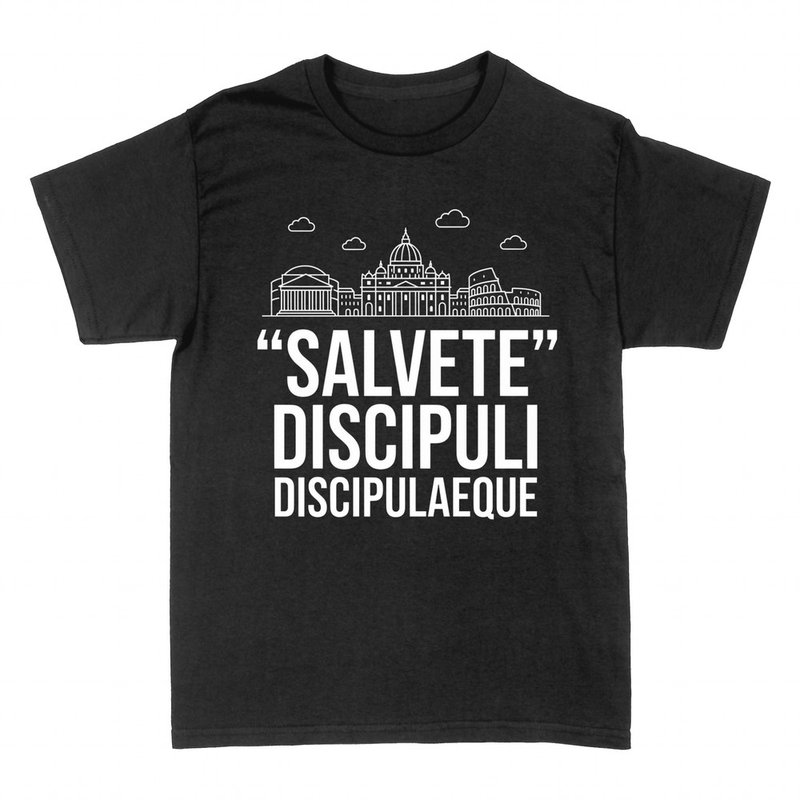Camisetas: Salvete discipuli, saludo latino del profe