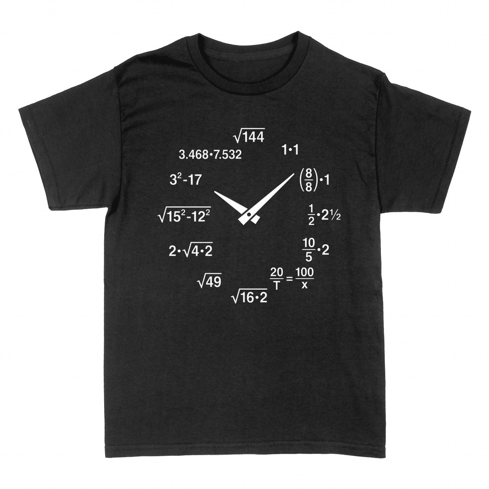 Camisetas: Reloj de ecuaciones matem&aacute;ticas