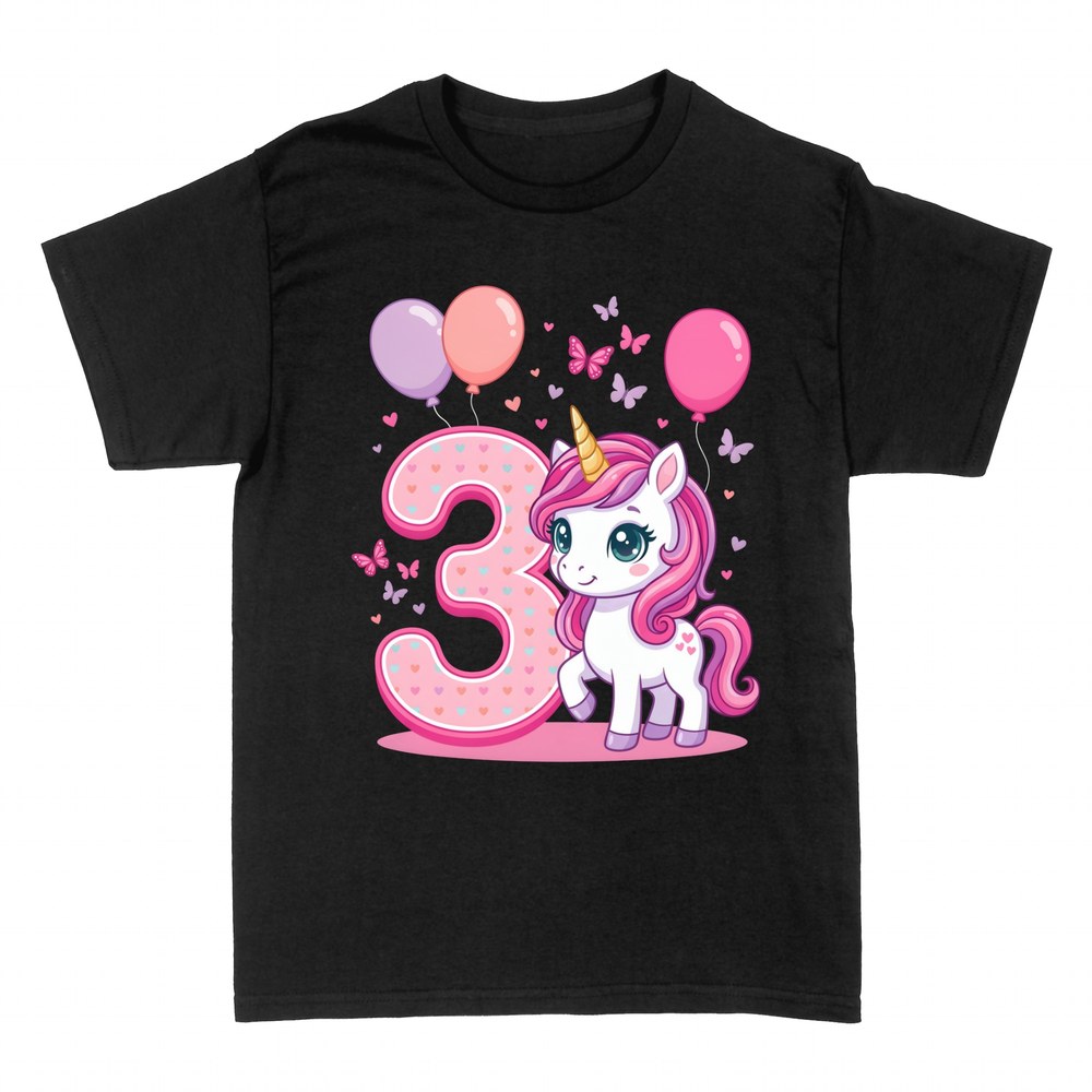 Camisetas: Unicornio 3er Cumplea&ntilde;os Ni&ntilde;a