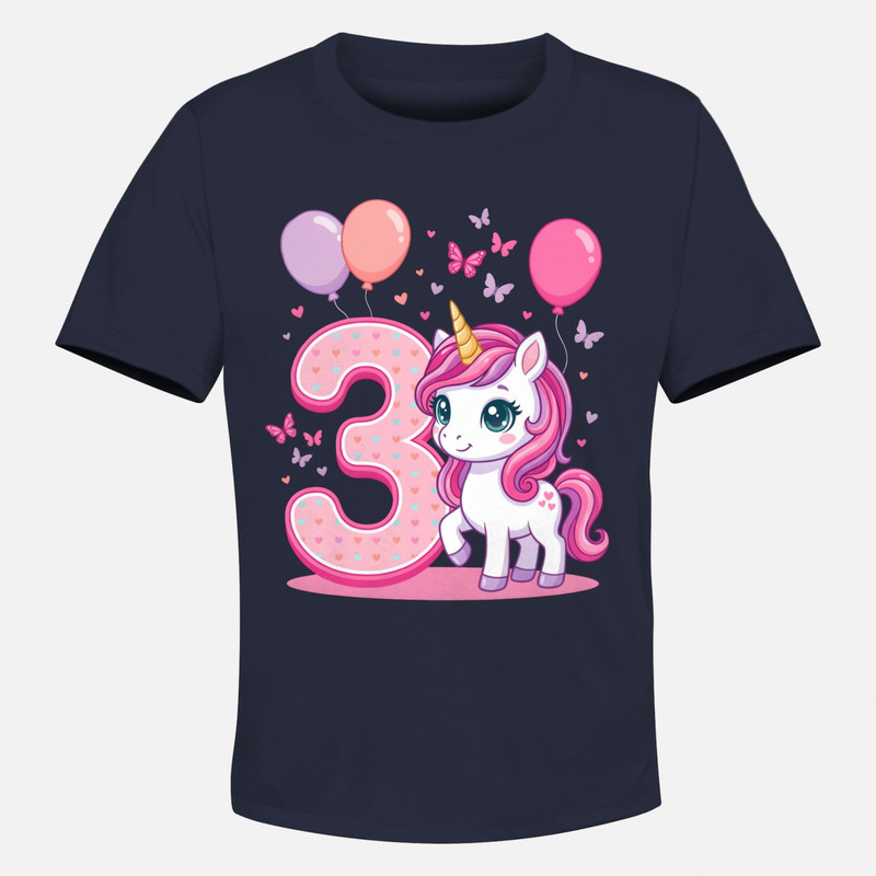Camisetas: Unicornio 3er Cumplea&ntilde;os Ni&ntilde;a