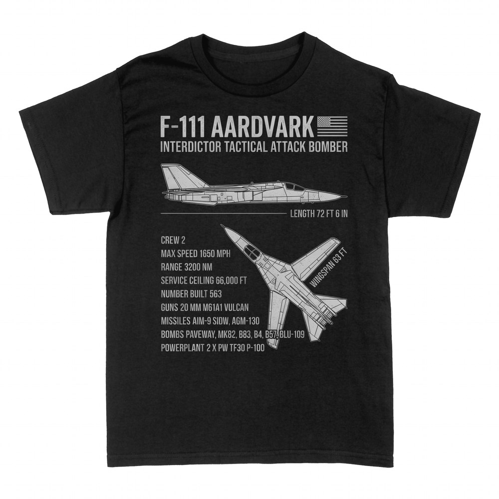 Camisetas: F-111 Aardvark, plano t&eacute;cnico y ficha