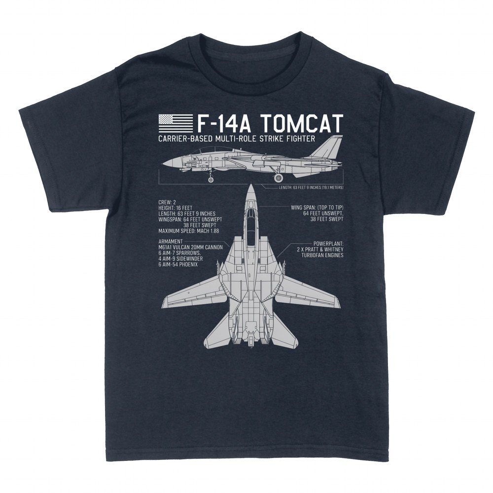 Camisetas: Plano t&eacute;cnico del caza F-14A Tomcat