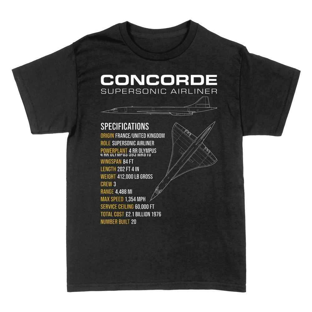 Camisetas: Concorde supers&oacute;nico plano t&eacute;cnico