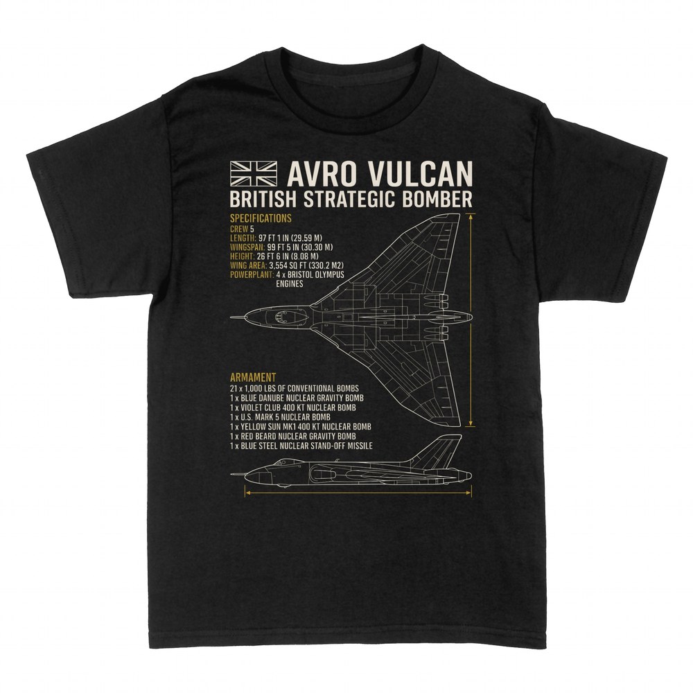 Camisetas: Bombardero Avro Vulcan plano t&eacute;cnico