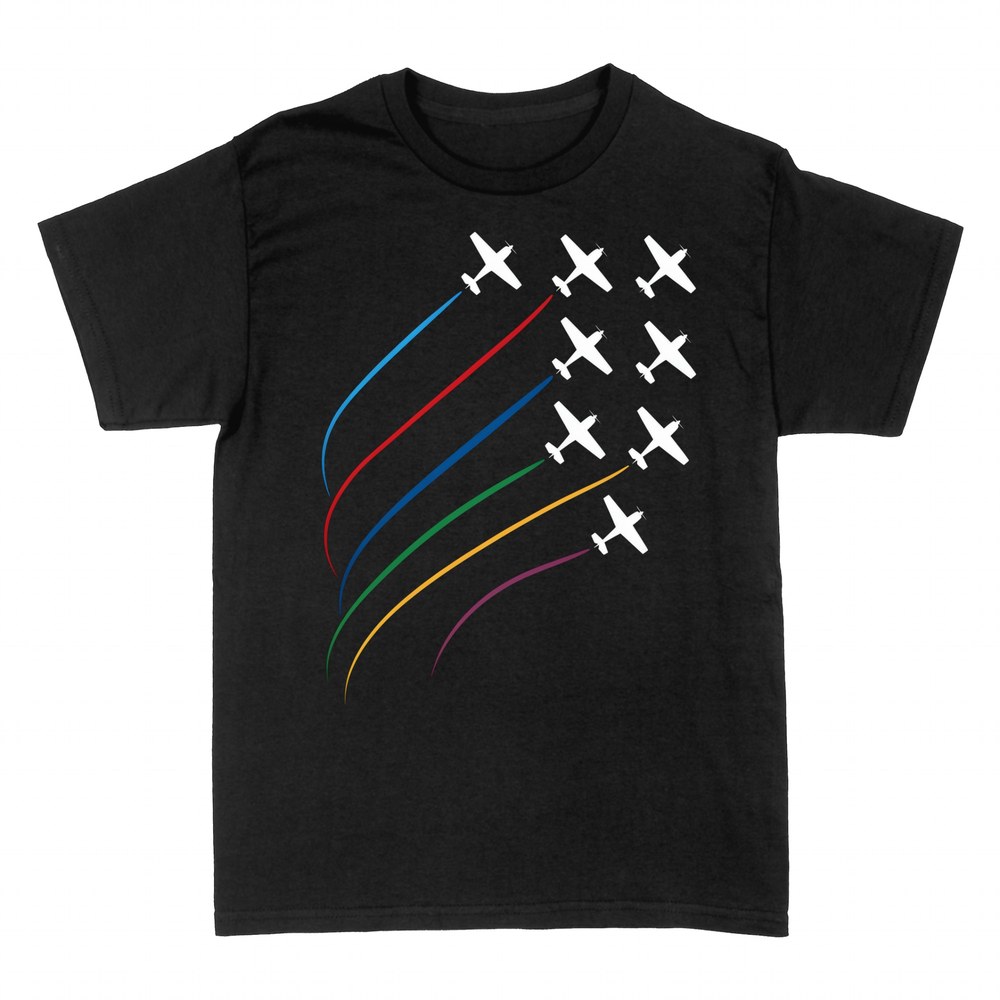 Camisetas: Escuadrilla de avionetas con estelas de colores