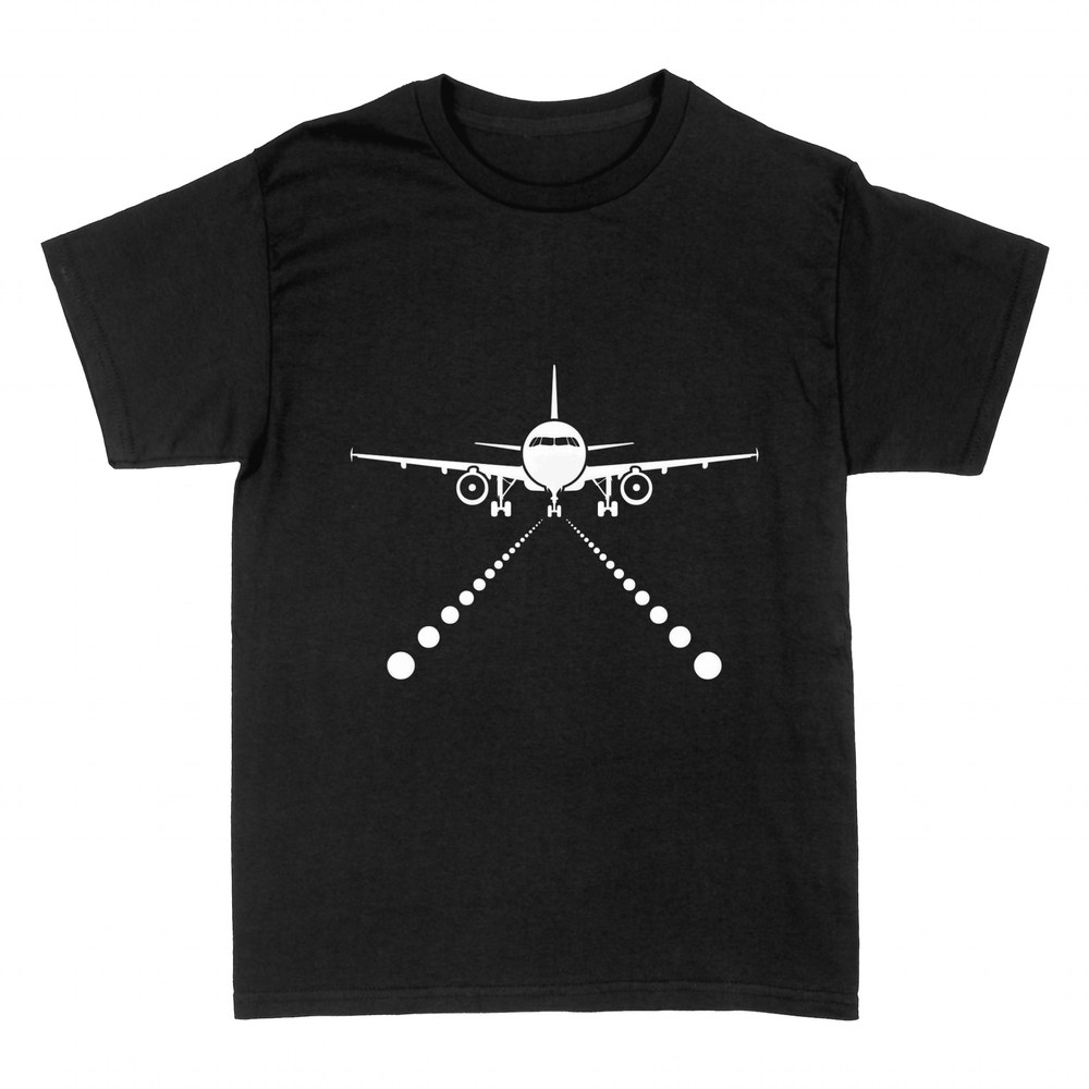 Camisetas: Avi&oacute;n aterrizando con luces de pista