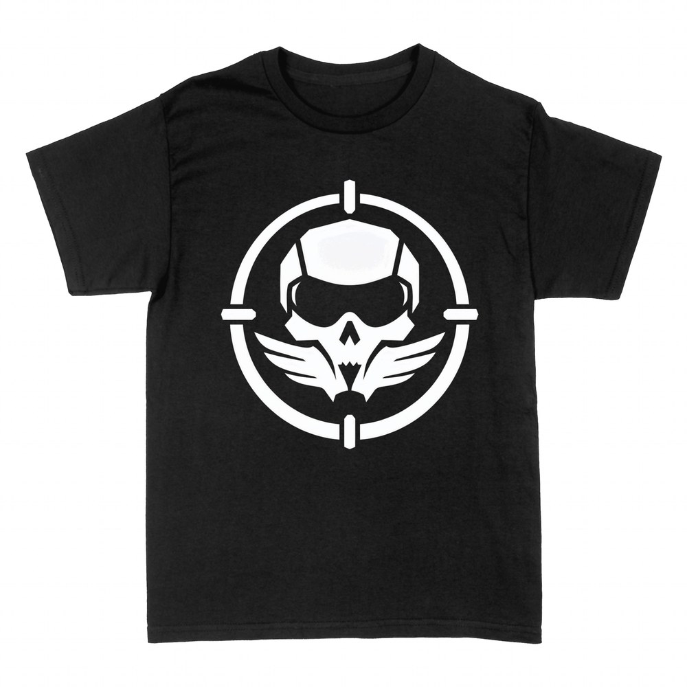 Camisetas: Calavera de piloto con alas en mira