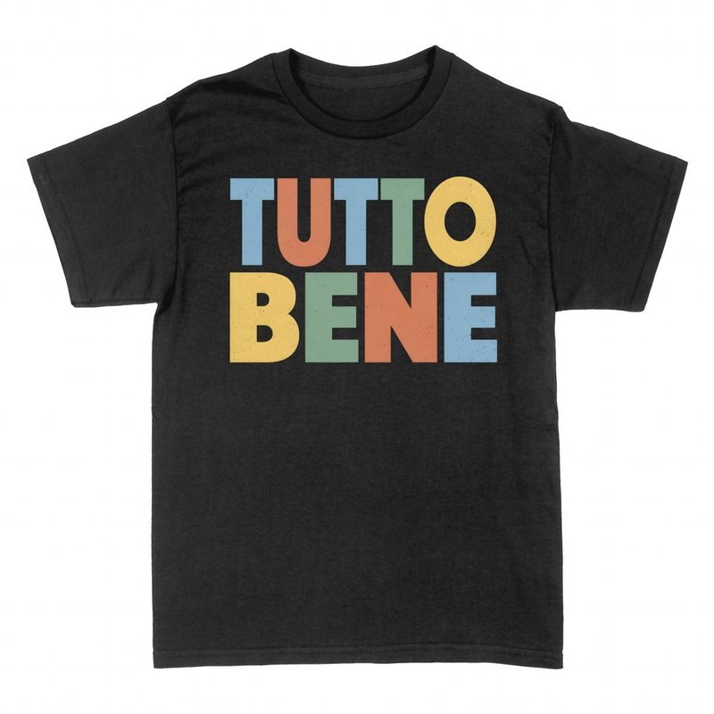 Camisetas: Tutto Bene letras retro de colores