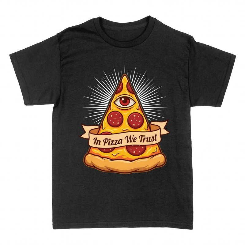 Camisetas: Porci&oacute;n de pizza ojo illuminati