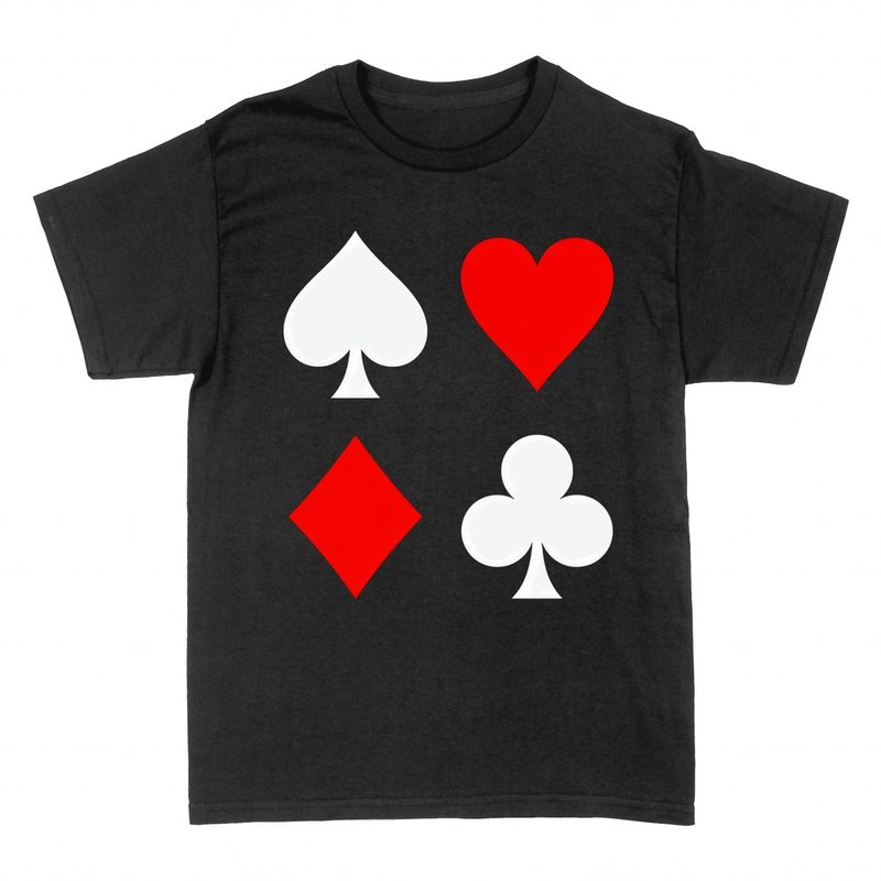 Camisetas: Cuatro palos de la baraja de p&oacute;ker