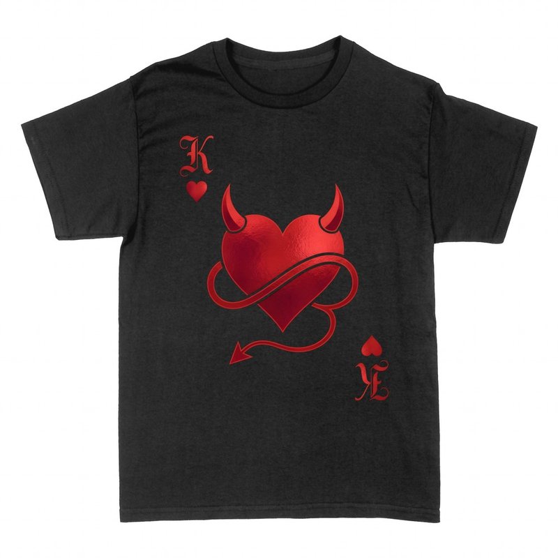 Camisetas: Rey de corazones diablo con cuernos
