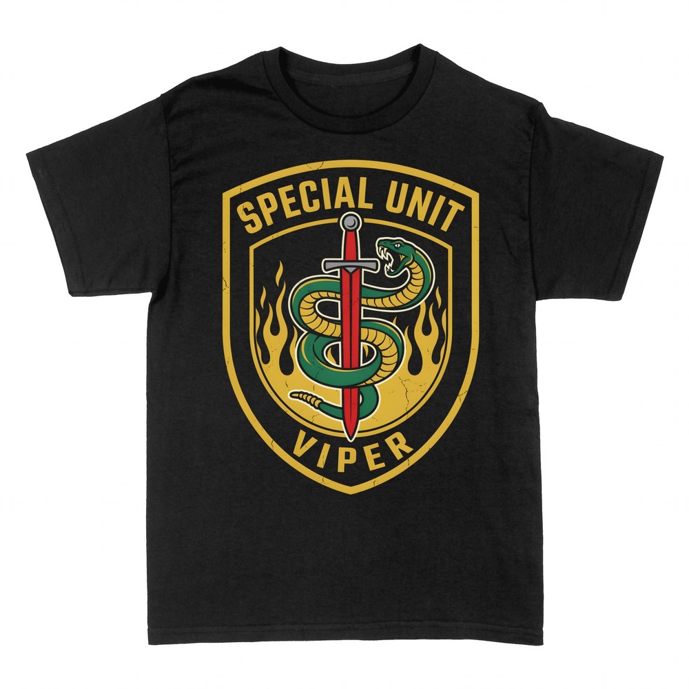 Camisetas: Unidad especial Viper serpiente y espada