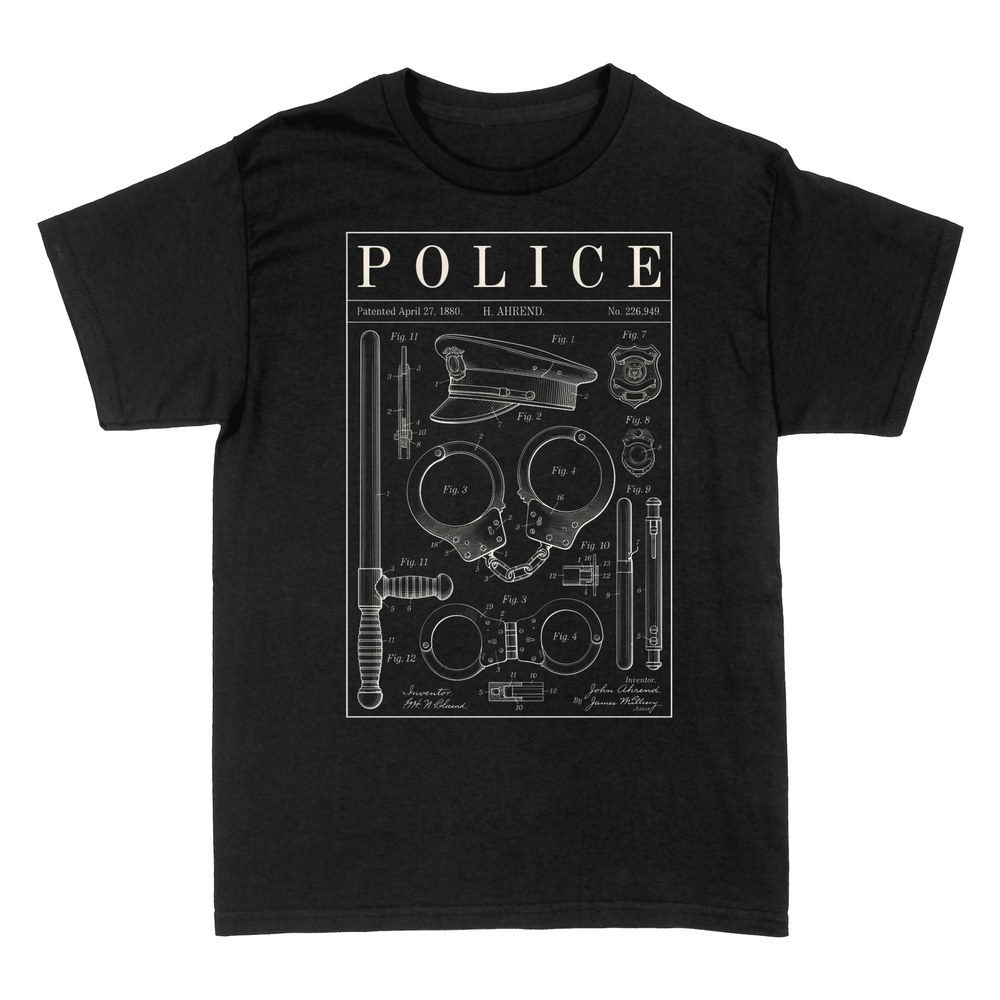 Camisetas: Polic&iacute;a plano de patente vintage