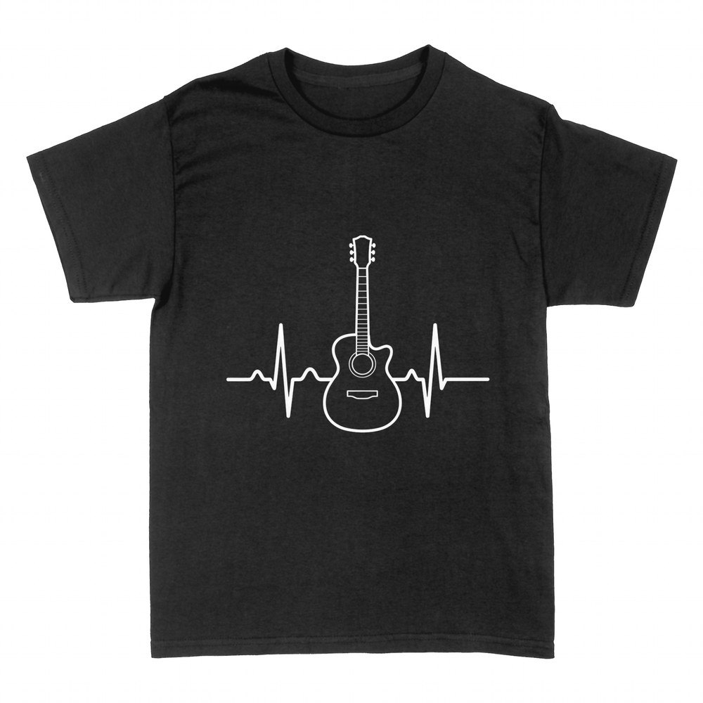 Camisetas: Guitarra ac&uacute;stica con latido del coraz&oacute;n