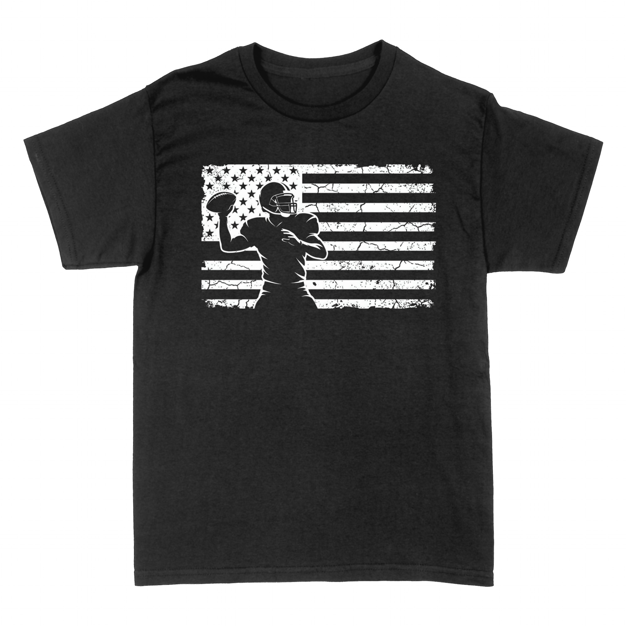 Camisetas: F&uacute;tbol americano con bandera de EE. UU.