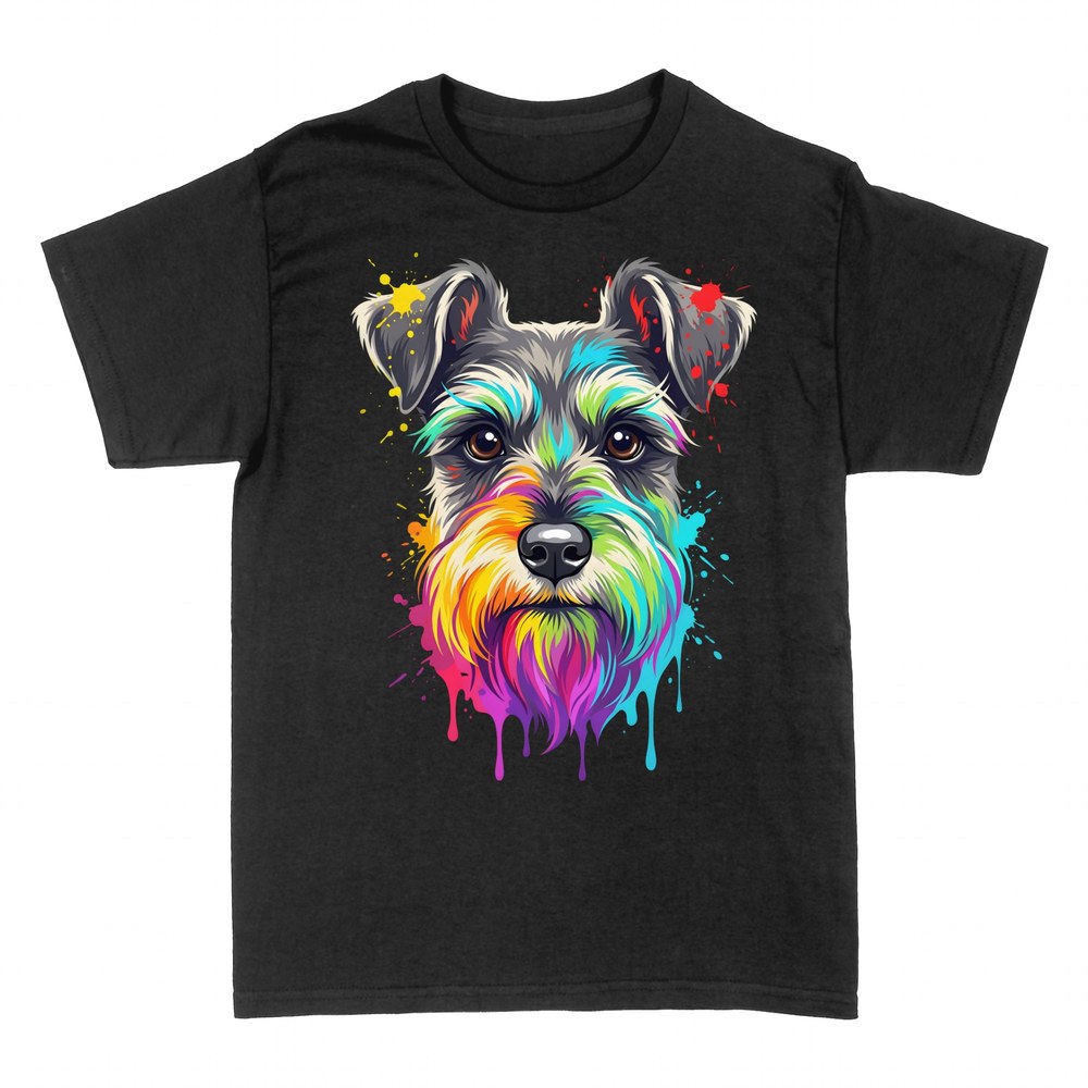 Camisetas: Schnauzer multicolor acuarela