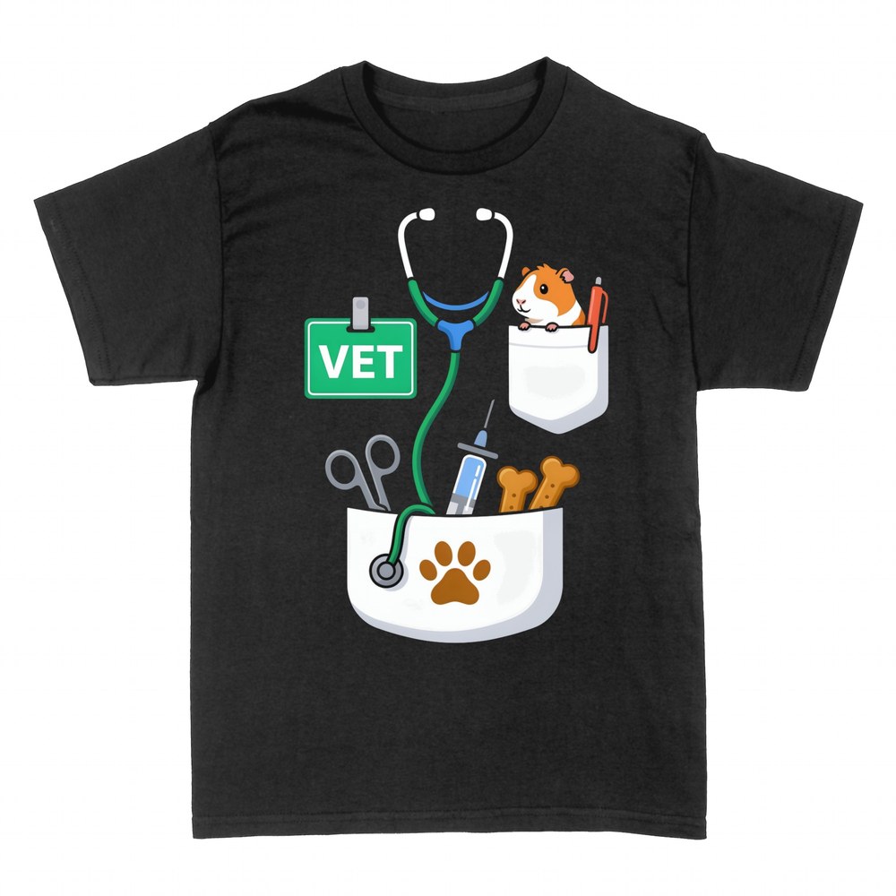 Camisetas: Veterinario con cobaya y chapa VET
