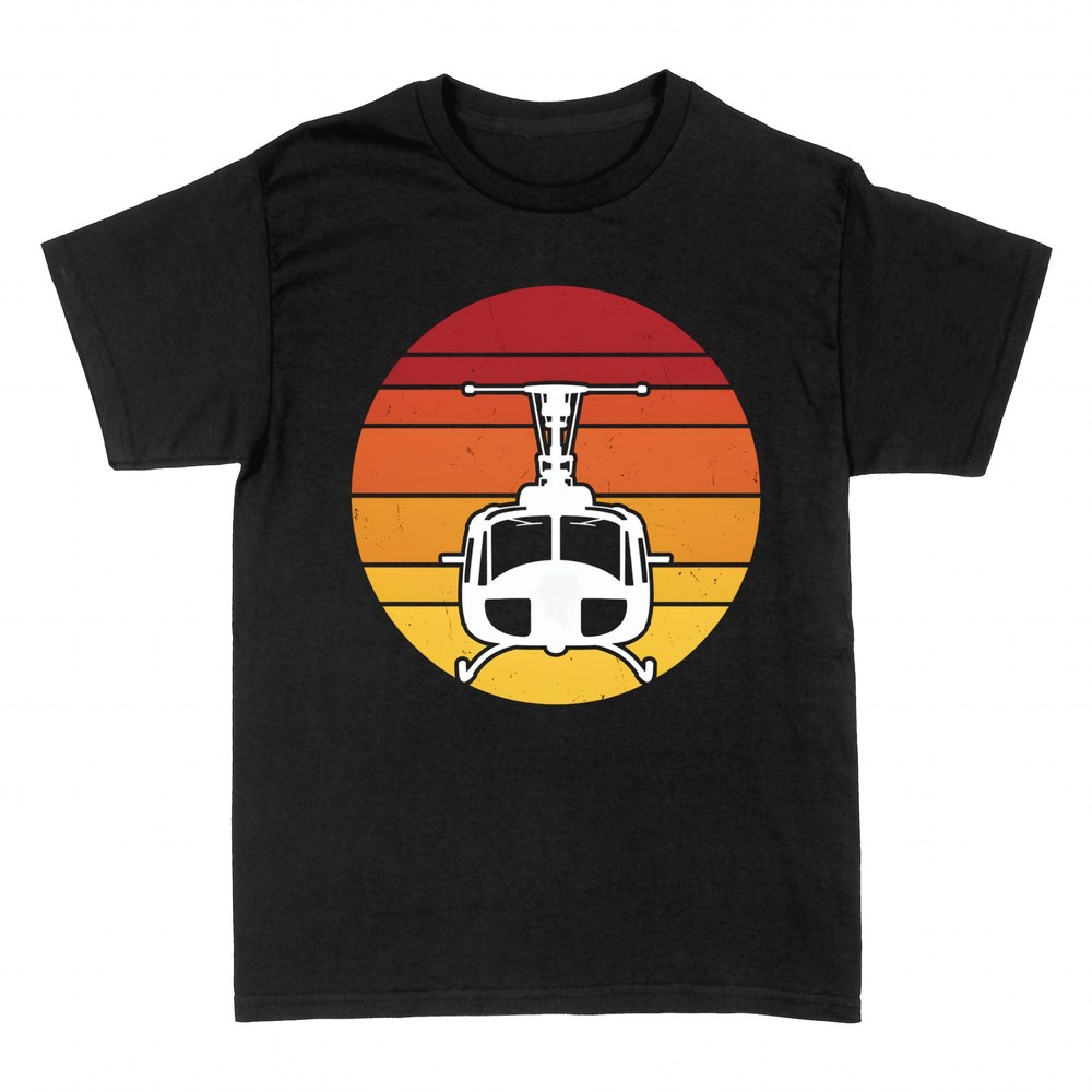 Camisetas: Helic&oacute;ptero retro atardecer vintage