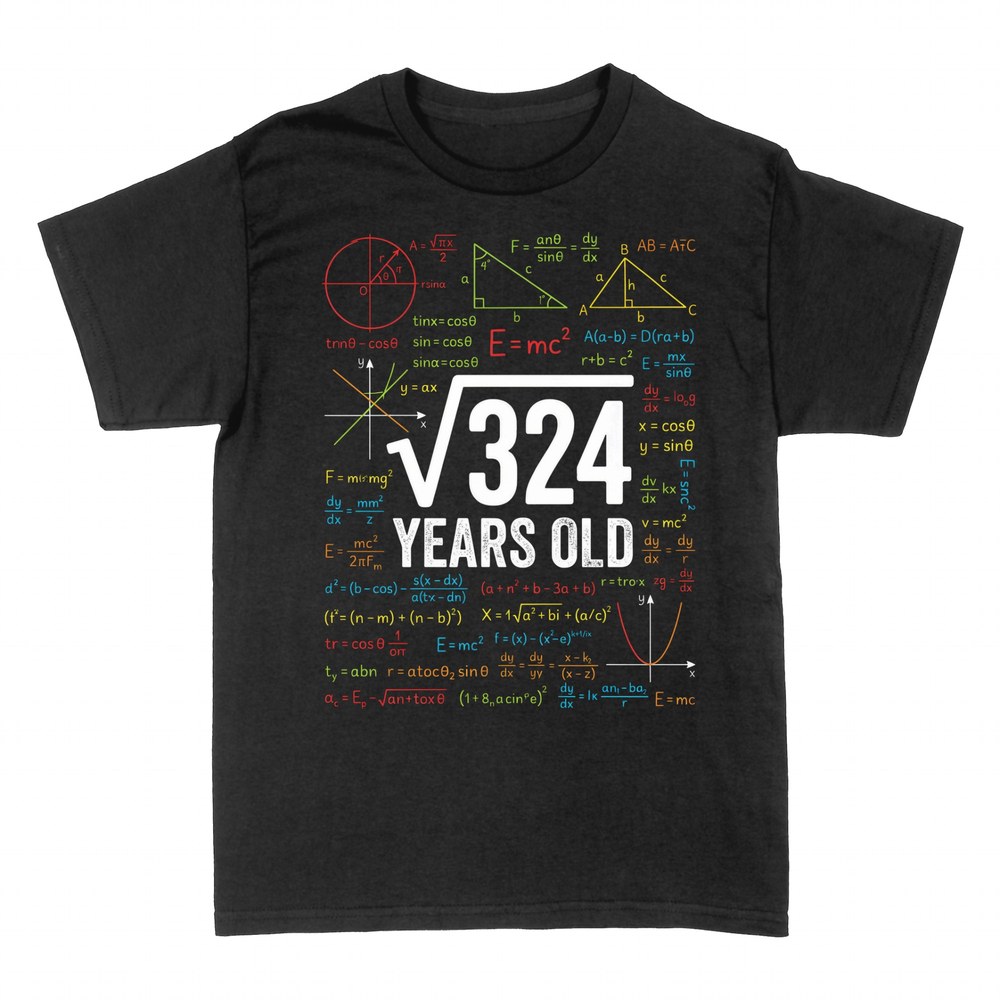 Camisetas: 18 cumplea&ntilde;os ra&iacute;z cuadrada de 324