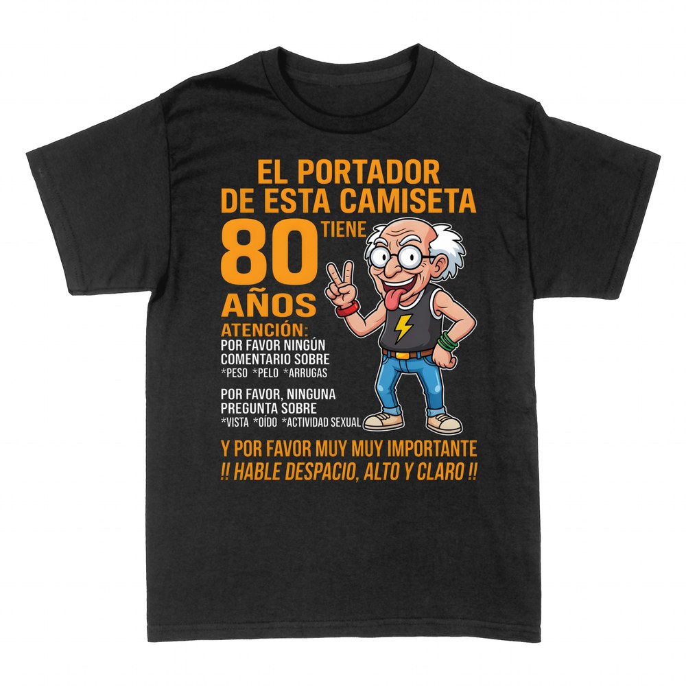 Camisetas: El portador tiene 80 a&ntilde;os con normas