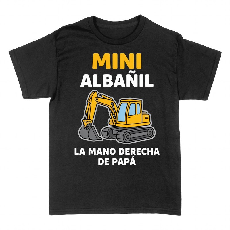 Camisetas: Mini alba&ntilde;il con excavadora
