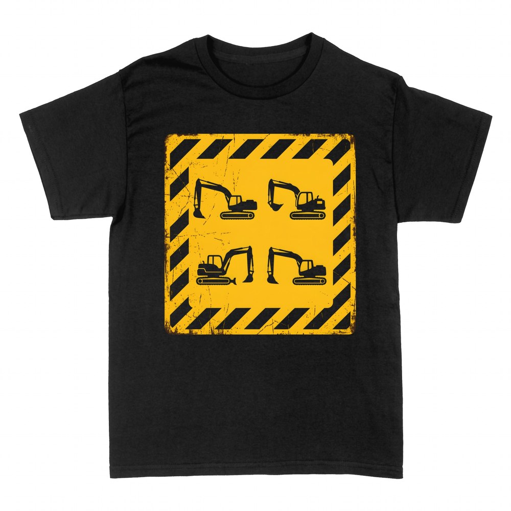 Camisetas: Excavadoras en se&ntilde;al de obra