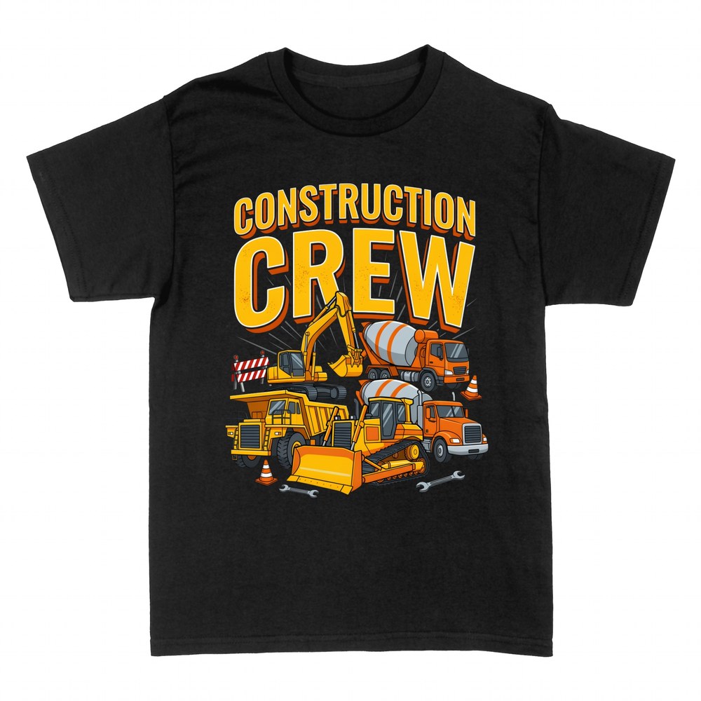 Camisetas: Equipo de construcci&oacute;n con m&aacute;quinas