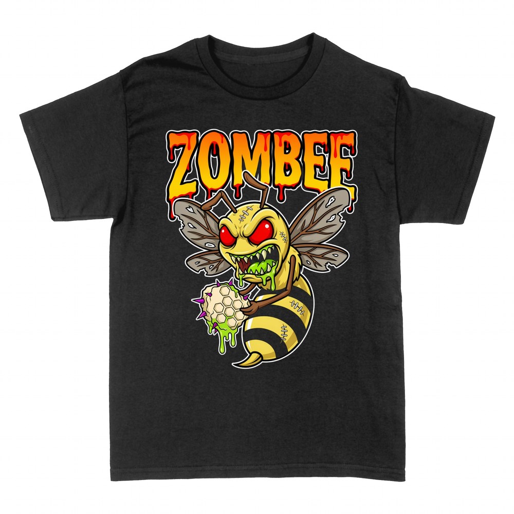 Camisetas: Abeja zombi ZOMBEE de ojos rojos y panal